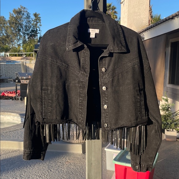 Black Fringe Women's Jacket - Picture 2 of 2